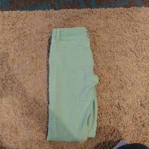 Gap size 0 green denim skinny jeans